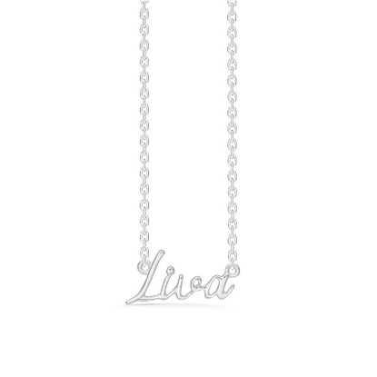 Billede af Studio Z "Name Tag - LIVA" halskæde sølv (40-45 cm)