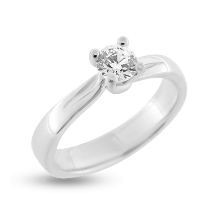 Billede af Ring solitaire brillant 0,45 w/vs. 14 kt. hvg.