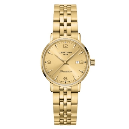 Billede af *Certina DS Caimano dameur stål gulddoublé lænke safirglas 10 bar 28mm