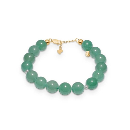 Billede af Studio Z "Genuine" armbånd forgyldt sølv m. aventurine (18-20 cm)