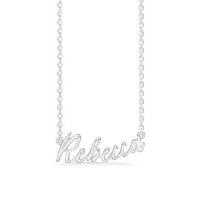 Billede af Studio Z "Name Tag - REBECCA" halskæde sølv (40-45 cm)
