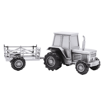 Billede af Nordahl Andersen sparebøsse fortinnet Traktor med vogn 