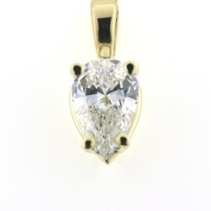 Billede af Vedhæng med dråbeformet diamant ca. 1,5 ct. (9,4*6 mm.) 14 kt.