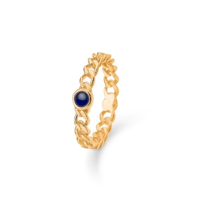 Billede af *Mads Z 14 kt. ring "Poetry" panser m. ægte Safir str 54