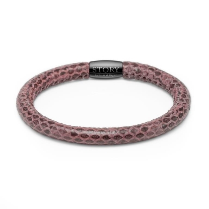 Billede af *Kranz&Ziegler Story armbånd gammelrosa slangeskind m/lås, 1rk 17cm