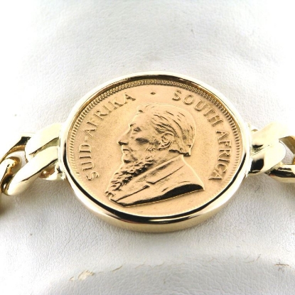 Billede af Armlænke Panser med Krügerrand mønt, 14 kt.