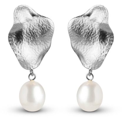 Billede af *ENAMEL Copenhagen Caia Large øreringe sølv m. fvp