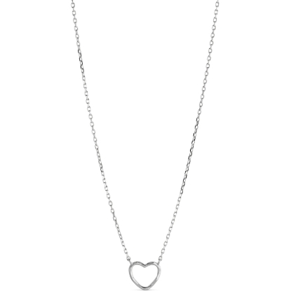Billede af ENAMEL Copenhagen Organic Heart halskæde sølv (40+5cm)