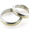 Billede af Ring med bånd, 3 brill. a 0,01 w/vs. br. 4,6 mm., 14 kt. hvg. 