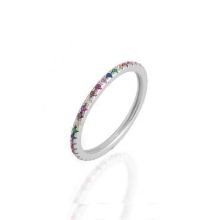 Billede af WiOGA Regnbue ring sølv str. 56