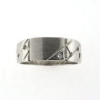Billede af Herrering massiv lukket bund, plade 7,2*11,0mm 14kt hvg. m. brill. 0,03 w/vs.
