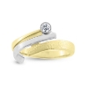 Billede af Ring brill. 0,05 w/vs skinne gul, pynt hvg. 14 kt