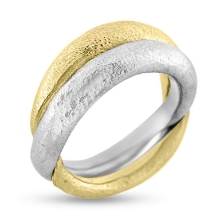 Billede af Ring dobbelt ½ gul g. ½ hvg. 14 kt. facon 18,4 gr. (prisen er excl. guld)