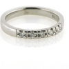 Billede af Alliancering 3* 0,04 w/pi. + 4* blå safir 0,04 ct., 925s.  (br. 2,9-tk. 1,9 mm.)