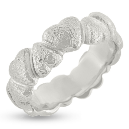 Billede af Ring hjerter, massiv, hjerter i forskellige str. 14 kt. hvg. (hjertering)