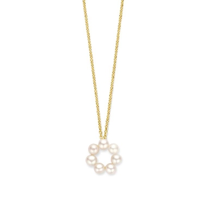 Billede af Spirit Icons Coco halskæde 14 kt. guld m. ferskvandsperler (45 cm)