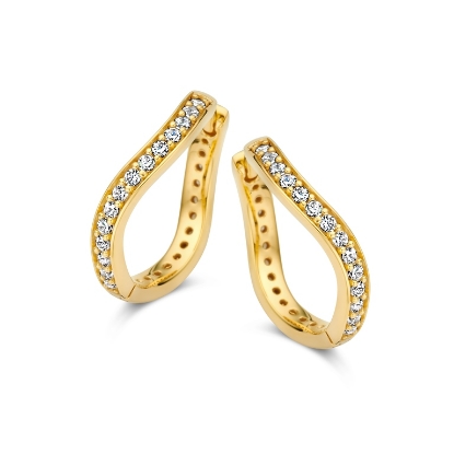 Billede af Spirit Icons Solaris øreringe forgyldt sølv m. cz