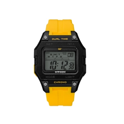 Billede af *CAT Digi Squared herreur digital gul gummirem 10bar 44mm