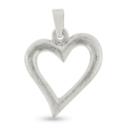 Billede af Vedhæng hjerte, åbent massivt, 925s.