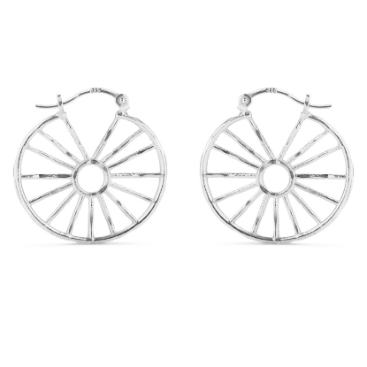 Billede af *Susanne Friis Bjørner Creol sølv sol inspireret trådmønster 25 mm