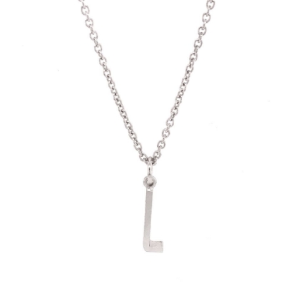 Billede af *Heiring initials vedhæng sølv rhodineret "L"