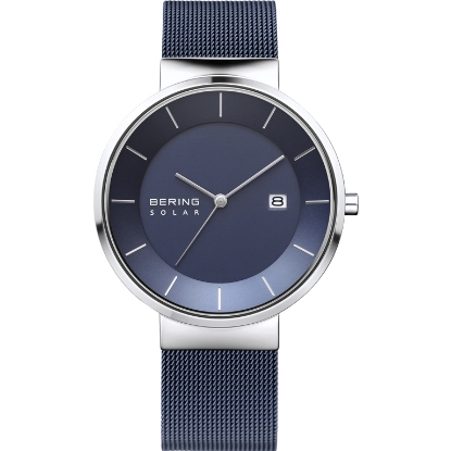 Billede af Bering herreur solar blå meshlænke stål safirglas 39mm