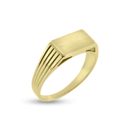 Billede af Herrering m. plade 6½*12mm i guld