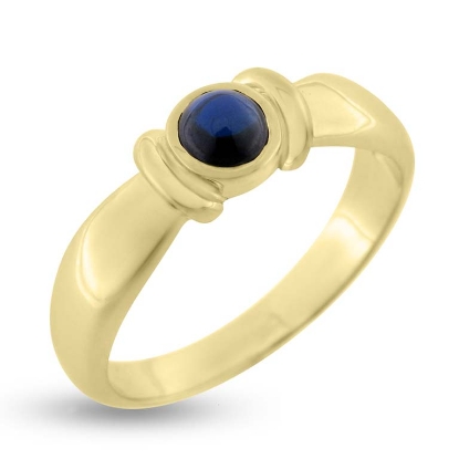 Billede af Ring i 14 kt m. synt. safir 5 mm