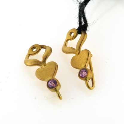 Billede af Per Borup Sticks&Pearls 14kt vedhæng hjerte med pink safirer