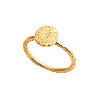 Billede af Susanne Friis Bjørner Ring sølv forgyldt mat mønt 8 mm str. 48-60