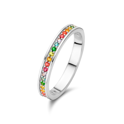 Billede af *Spirit Icons Chic ring sølv m. multifarvet cz (str. 48-60)