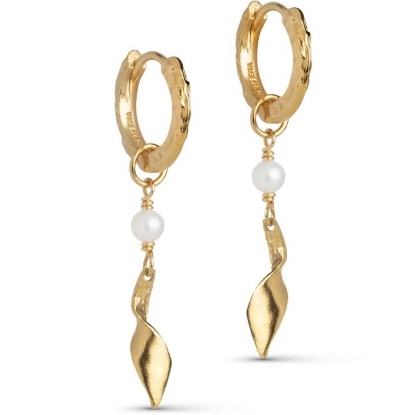 Billede af ENAMEL Copenhagen May øreringe forgyldt sølv m. fvp