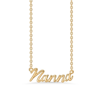 Billede af Studio Z "Name Tag - NANNA" halskæde forgyldt sølv (40-45 cm)