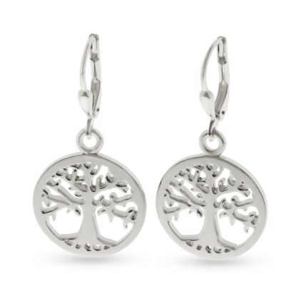 Billede af Ørehænger Livets træ 16 mm. 14 kt. hvg. (bøjler)