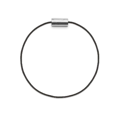 Billede af Mads Ziegler Black Sun armbånd, sort nylon m. sølvlås str 21