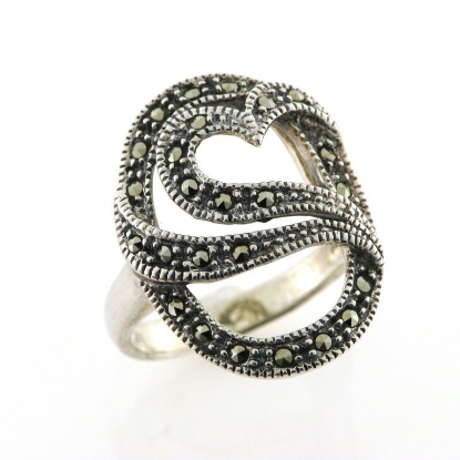 Billede af Ring sølv m markasit * (størrelse 59)