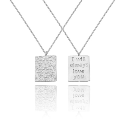 Billede af *WiOGA Nova halskæde sølv med plade (38+5 cm)