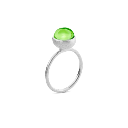 Billede af Susanne Friis Bjørner Ring sølv peridot krystal 8mm (str. 48-60)