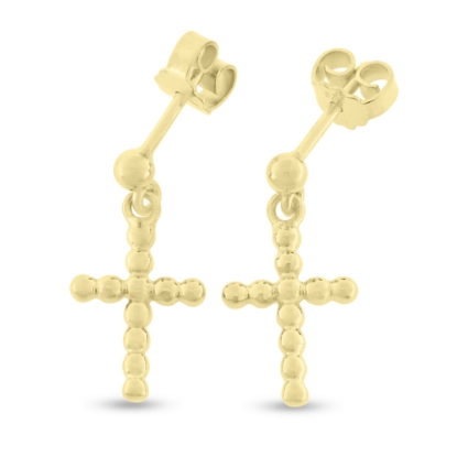 Billede af Ørehængere kors 10*14 m/m. 8 kt.