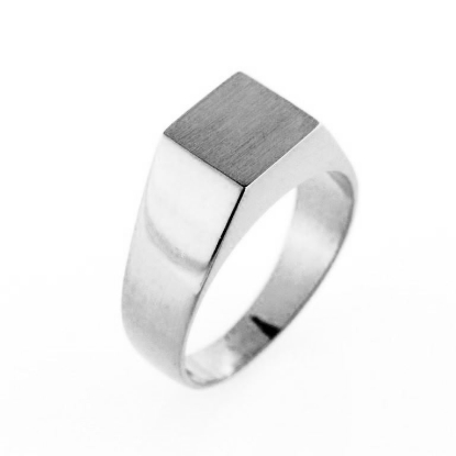 Billede af Ring firkantet plade 925s.