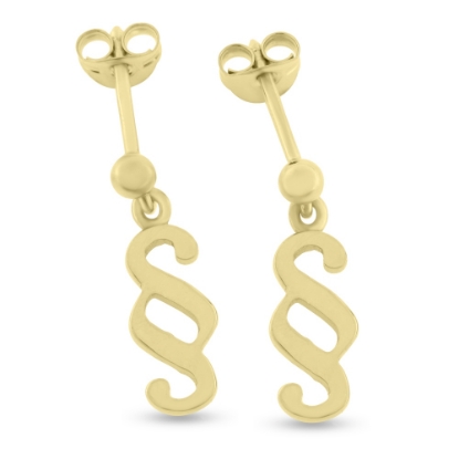 Billede af Ørestik hængere paragraftegn sølv 925s foryldt (forgyldning vil blive slidt af ved brug !)