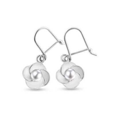 Billede af Ørestik hængere perle, sv. 2* 4-4½ mm. 14 kt. hvg.