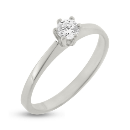Billede af Ring solitaire 14 kt hvg syn sten