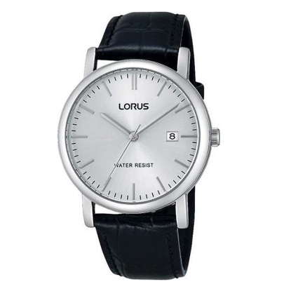 Billede af Lorus Classic herreur stål sort læderrem 37mm 3bar