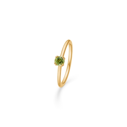 Billede af Mads Z "Poetry Solitaire Peridot" ring 14 kt. m. peridot (str. 50-60)