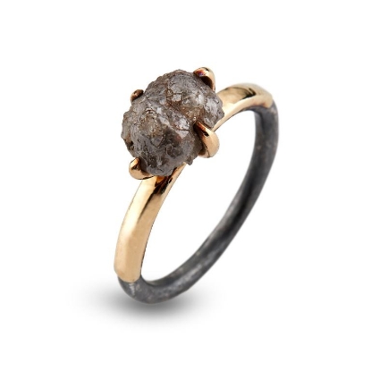 Billede af By Birdie Victoria Ring sølv m.14kt og 3,0 ct. diamant (str. 52-60)