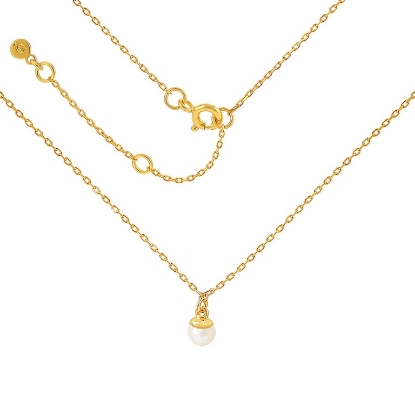 Billede af Hultquist Pearl halskæde forgyldt sølv m. ferskvandsperle (38+5 cm)