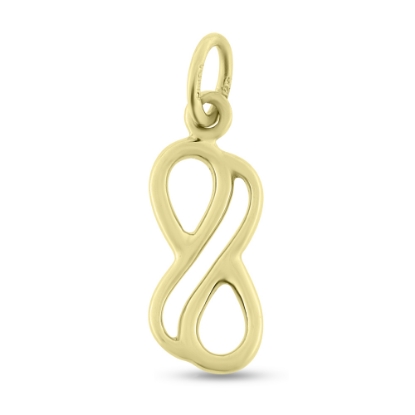 Billede af Vedhæng led Uendelighedstegn dobbbelt 925s forgyldt (forgyldning vil blive slidt af ved brug !)