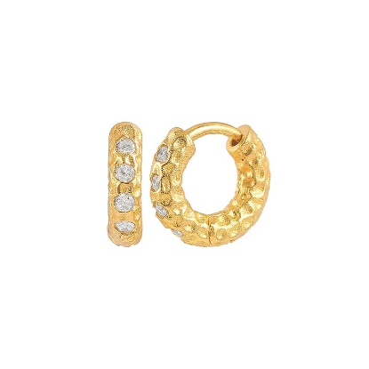 Billede af Hultquist Snowy Florence Creoler sølv forgyldt hvide zirkoniasten