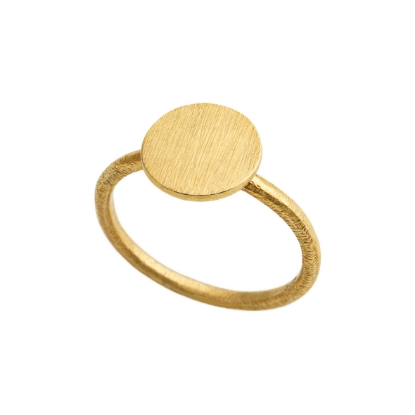 Billede af Susanne Friis Bjørner Ring sølv forgyldt mat mønt 10 mm str. 48-60